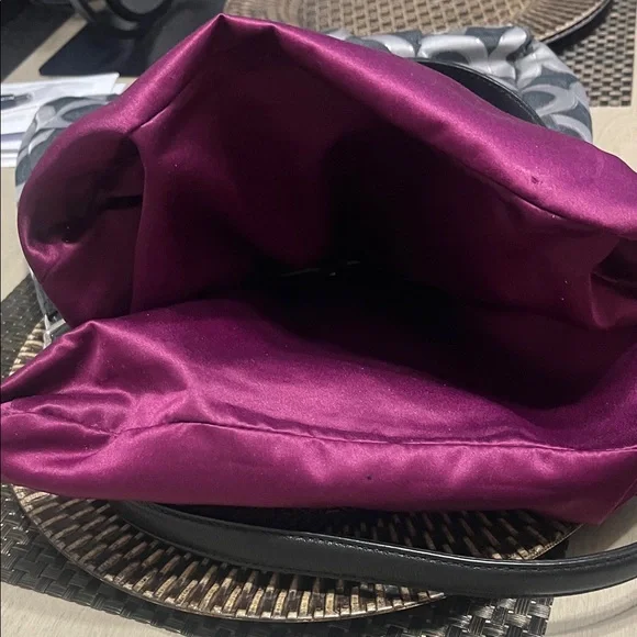 Coach Black Silver and Gray Circle Pattern Shoulder Bag - Picture 11 of 16